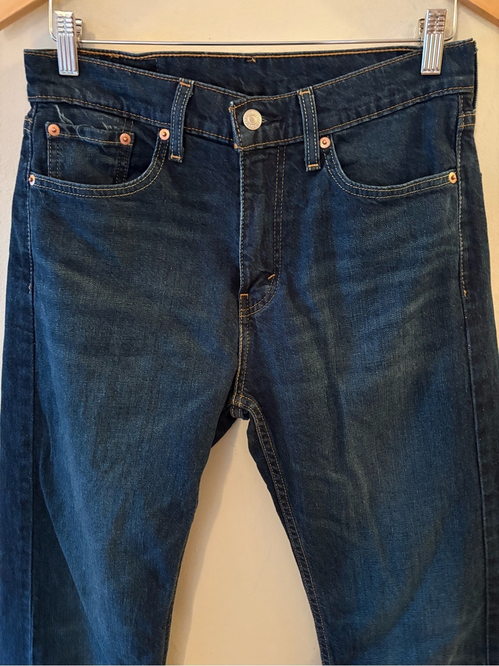 Levi’s 505 Regular Fit Straight Leg Jeans Dark Blue, Men’s Size 30x30. - Picture 3 of 9